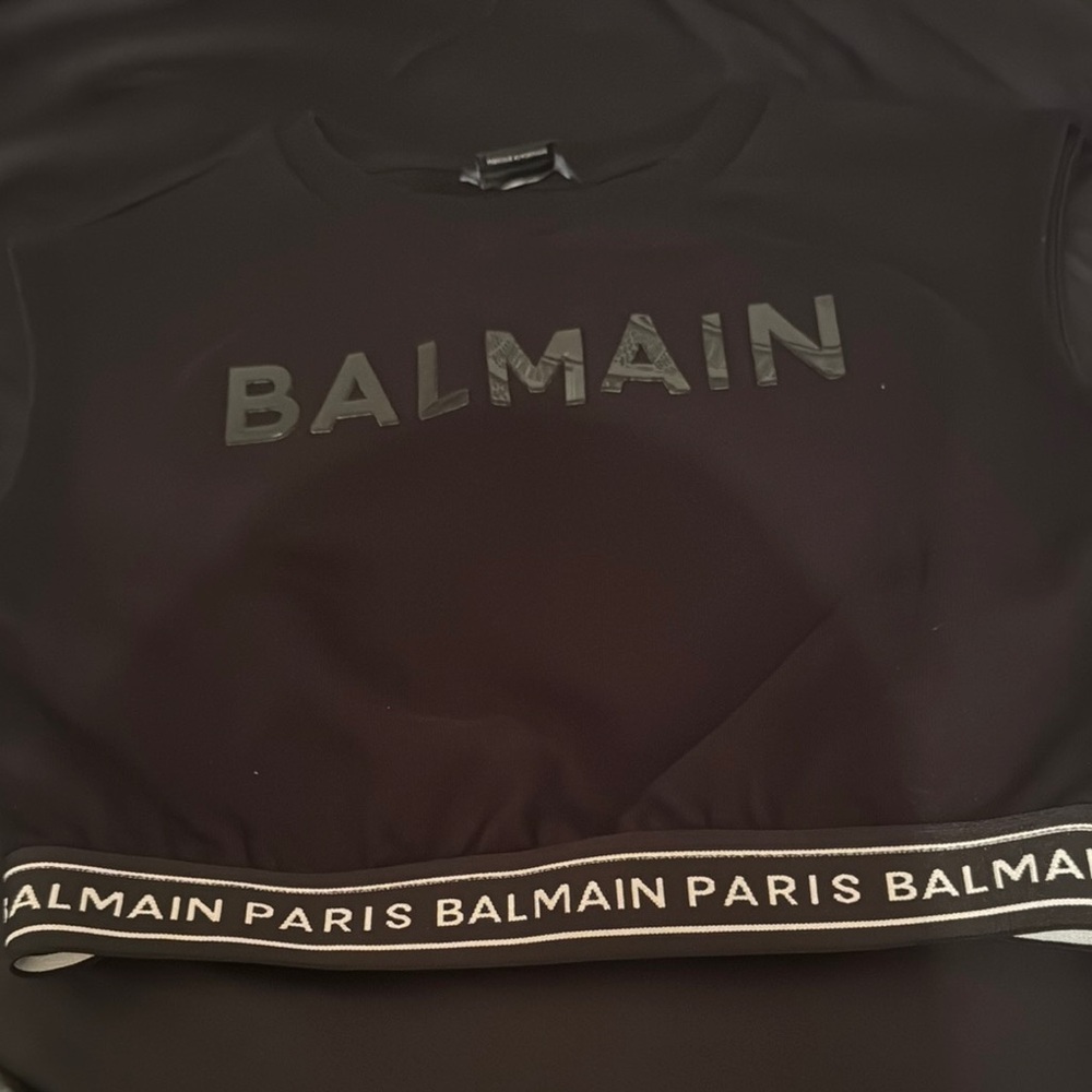 Balmain Black Crop Top